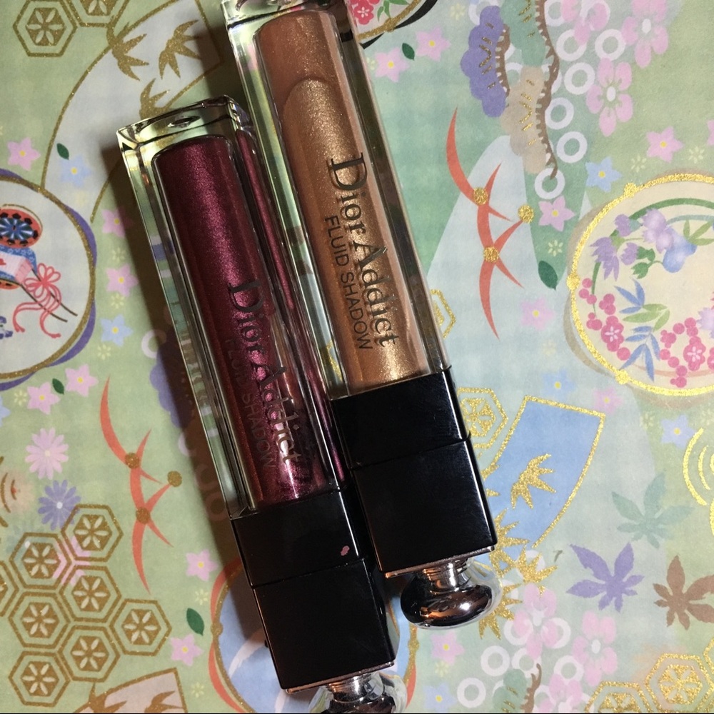Dior Addict liquid eyeshadow 2 gold and burgundy